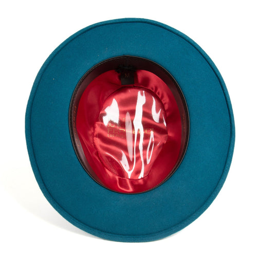 Mens Classic Wool Fedora Dress Hat in Acid Blue