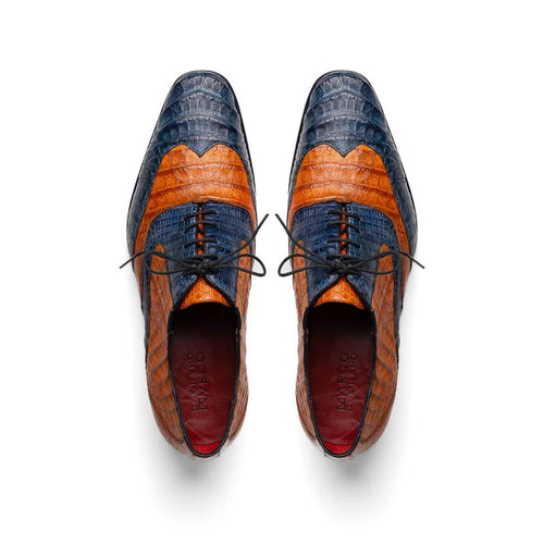 Marco Di Milano Luciano Men's Shoes Exotic Crocodile Classic Wingtip Dress Derby Oxfords