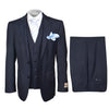 Men’s Solid Navy Blue 3-Piece Suit – CYRUS RM116 by Rossi Man