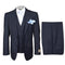 Men’s Solid Navy Blue 3-Piece Suit – CYRUS RM116 by Rossi Man