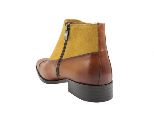 Men’s Calf Leather and Suede Triple Monk Chukka Boot