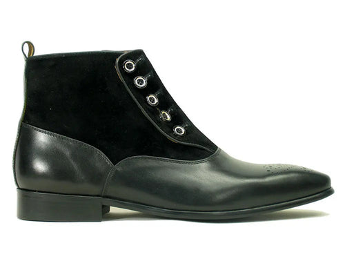 Carrucci Button-Up Calfskin Dress Boots