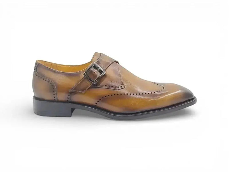 Carrucci Calfskin Single Monk Loafer - Luxurious Style