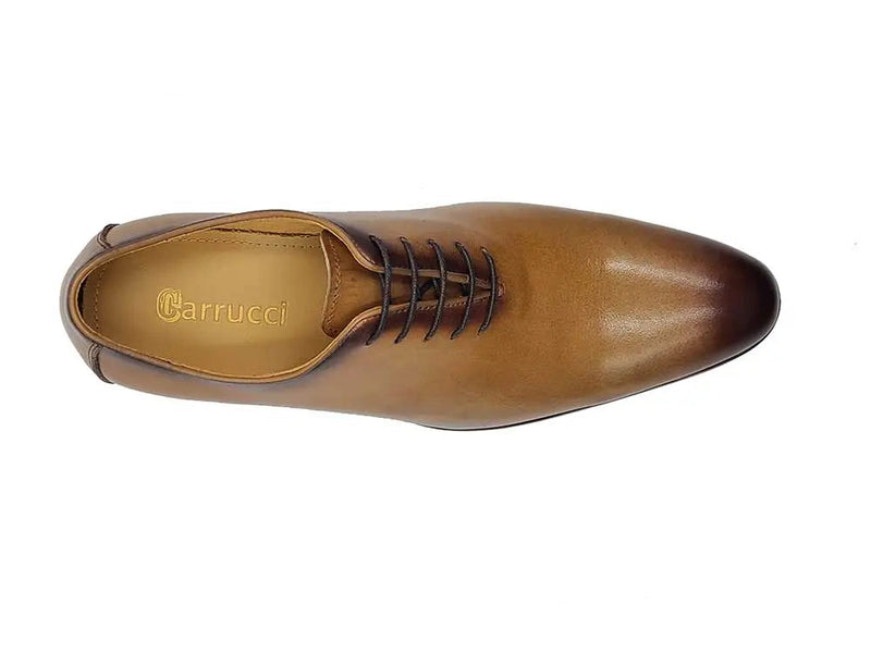 Carrucci: Polished Calfskin Whole Cut Oxford Dress Shoe