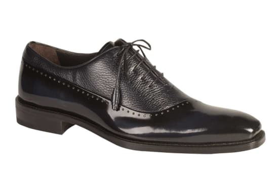 Mezlan Postdam Blue European Cordovan Calfskin & Soft Deerskin Men's Oxford