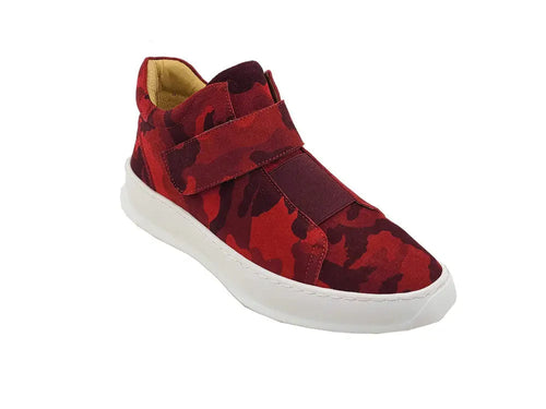 Mens Camouflage Suede Low-Top Sneakers