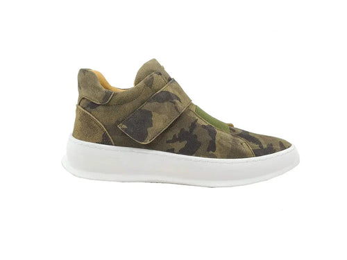Mens Camouflage Suede Low-Top Sneakers