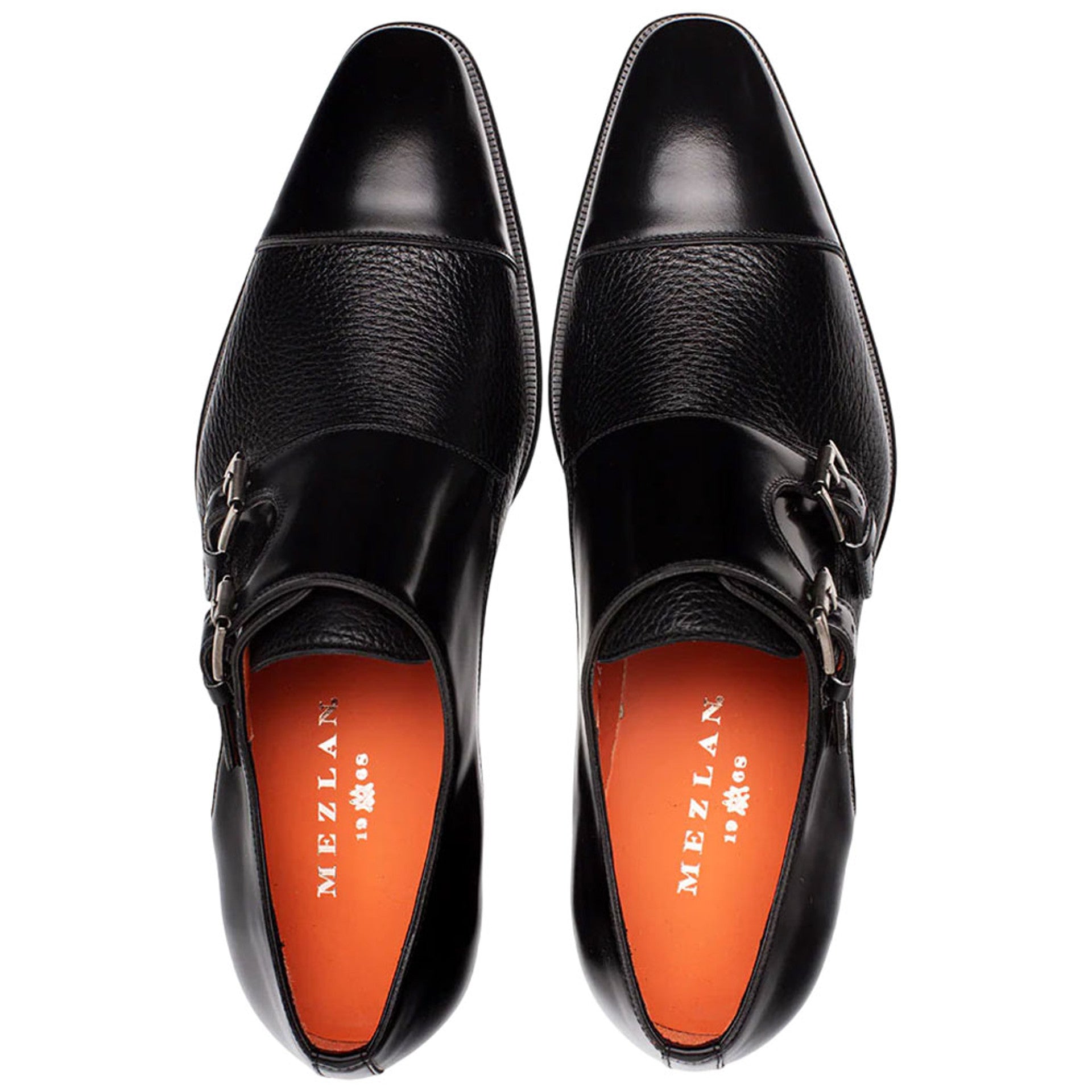 Men’s Mezlan Cantera Double Monk Strap – Black Genuine Leather Dress Shoe, Made in Spain