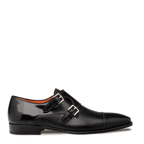Cantera Black Double Monk Strap Dress Shoes by Mezlan – Made in Spain