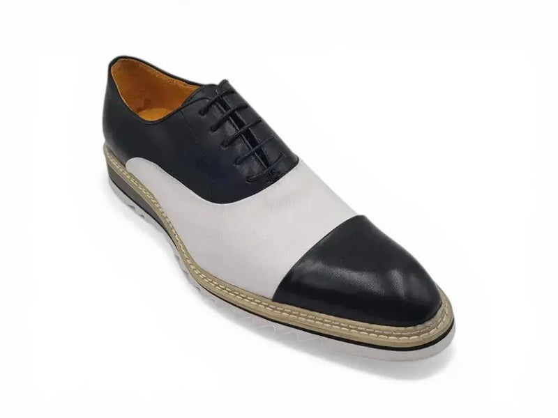 Carrucci Cap Toe Brogue Oxford - Luxury Leather Dress Shoe
