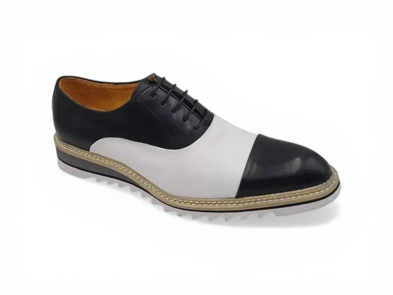 Carrucci Cap Toe Brogue Oxford - Luxury Leather Dress Shoe