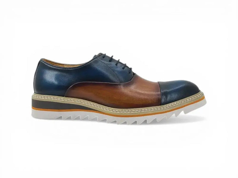 Carrucci Cap Toe Brogue Oxford - Luxury Leather Dress Shoe