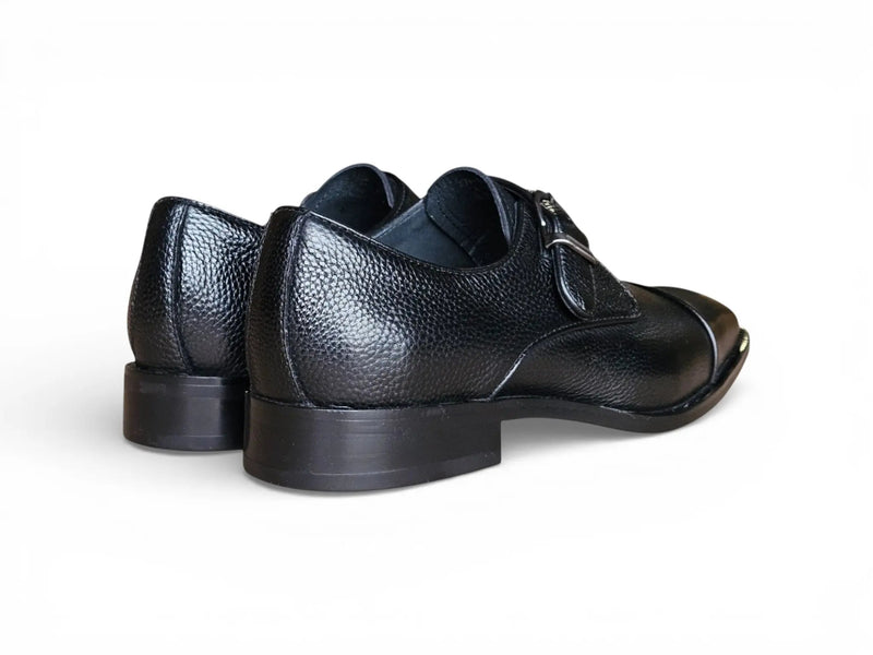 Carrucci Cap Toe Monk Strap Shoes - Luxury Leather
