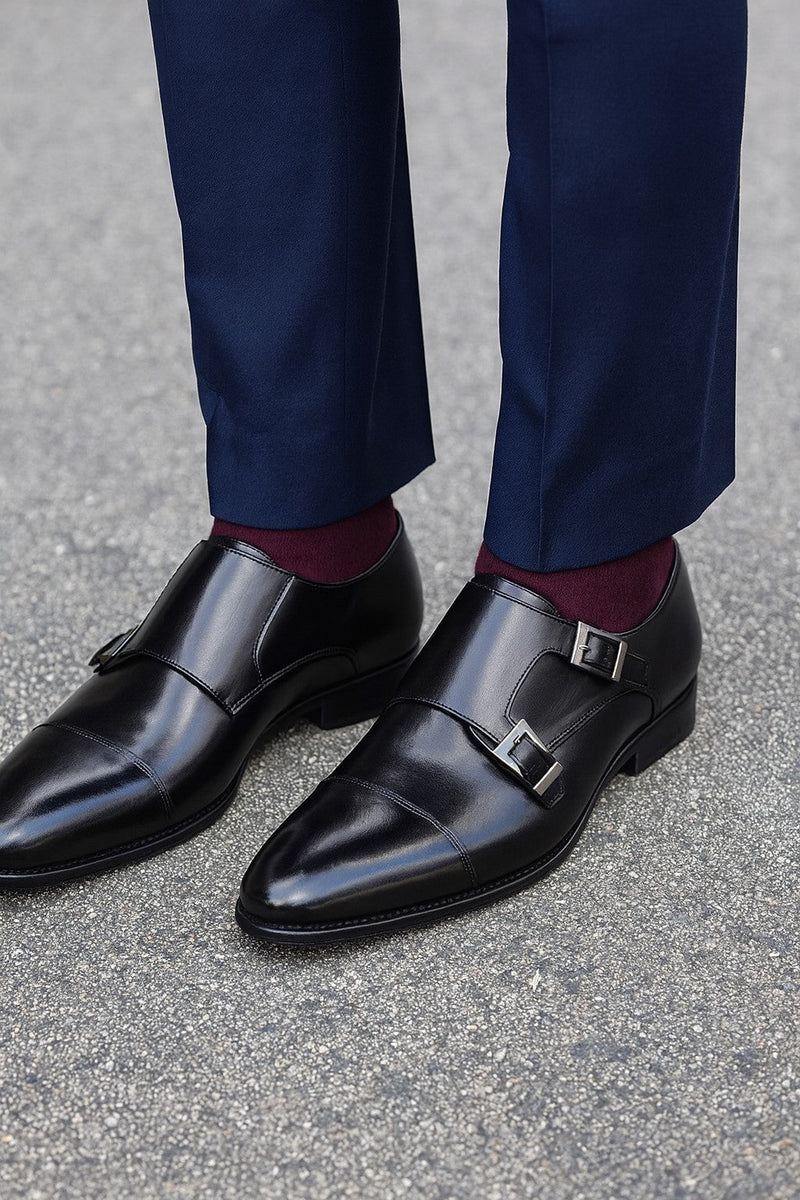Carrucci Cap Toe Double Monk Strap Shoe