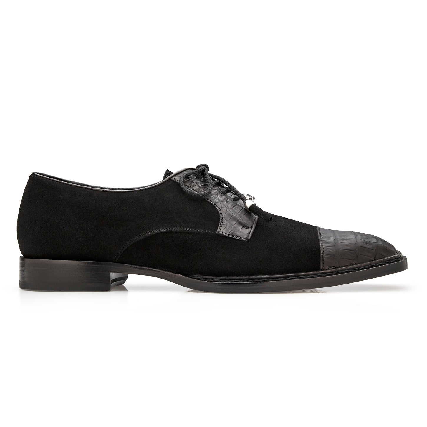 Belvedere Capitano Black Crocodile Leather Dress Shoe