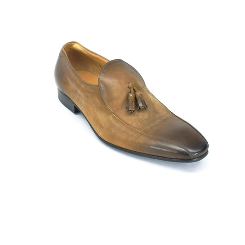 Mens Velvet Modern Loafer Dress Shoe in Burgundy