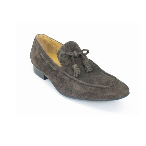 Mens Suede Tassel Loafer Dress Shoe in Navy Blue