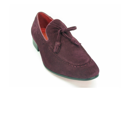 Mens Suede Tassel Loafer Dress Shoe in Navy Blue