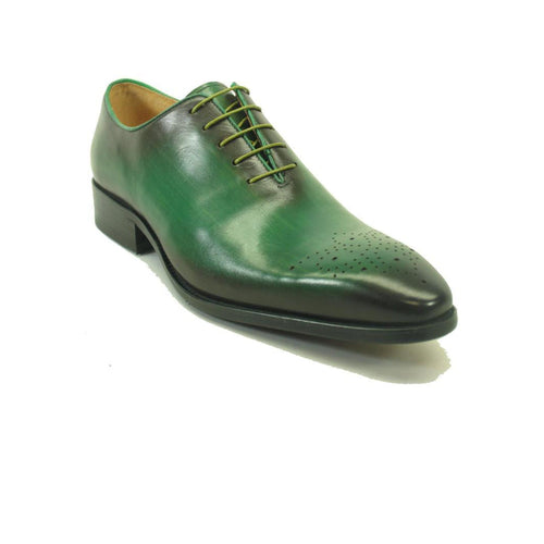 Mens Carrucci Plain Toe Medallion Dress Shoe in Cognac