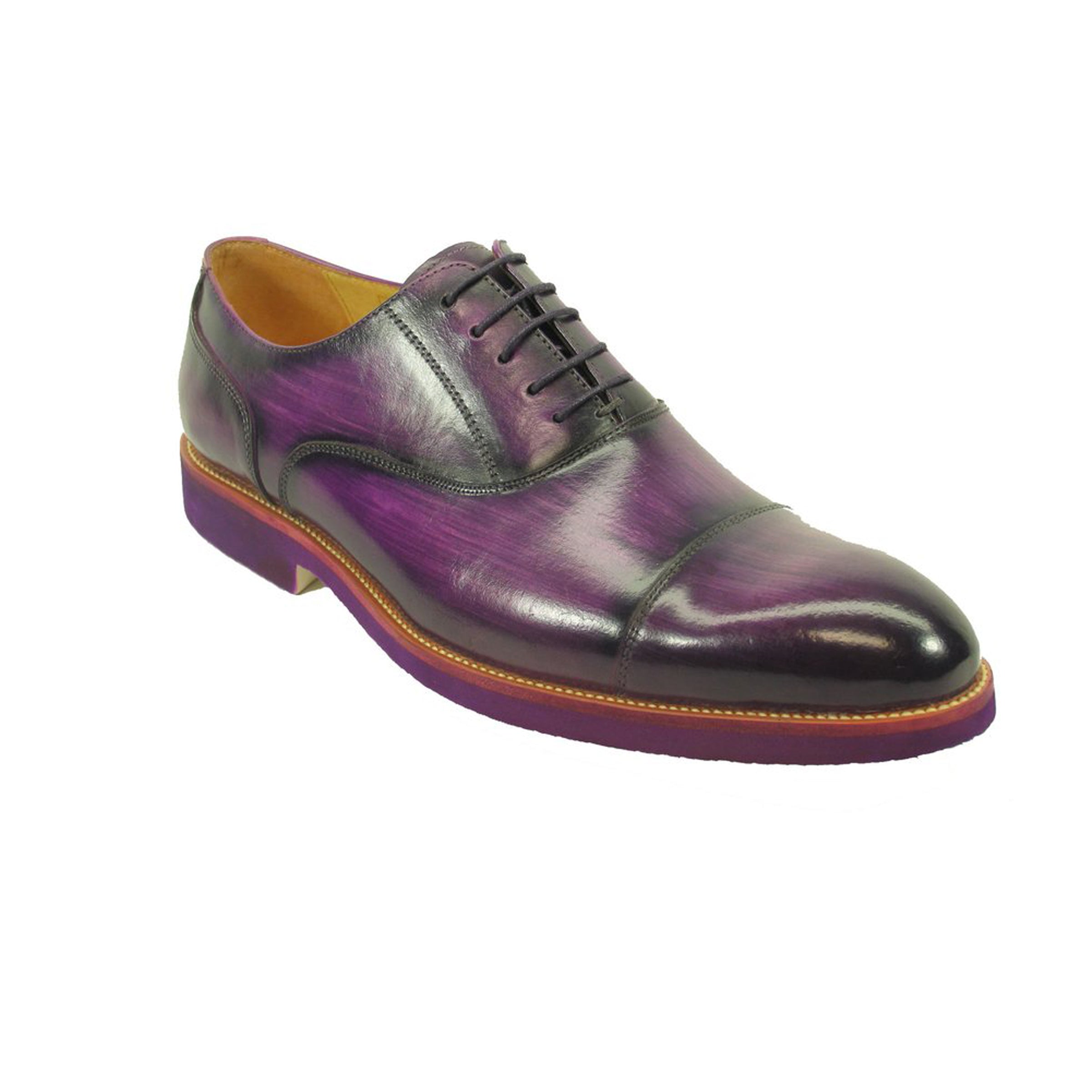 Mens Carrucci Semi-Casual Painted Leather Dress Shoe in Cognac