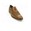 Mens Carrucci Plaid Leather Wingtip in Olive Green