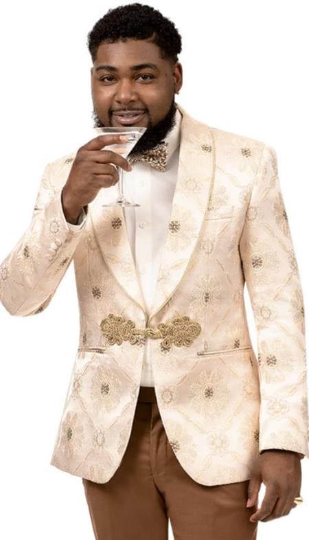 Groom Tuxedo Cream Colored Suits For Wedding Champagne Color Suit