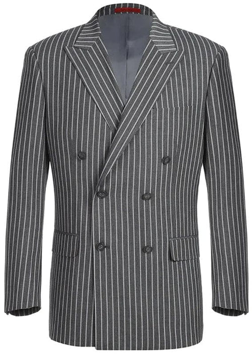 Mens Grey Pinstripe Suit Classic Fit Notch Lapel Charcoal - Gray Pinstripe Suit