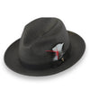 Tapa Crushable Straw Hat Fedora in Charcoal
