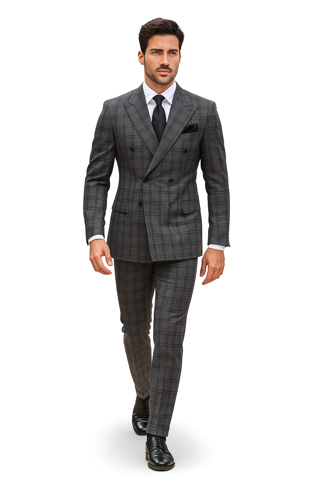 Charcoal with Blue Plaid by Rossiman