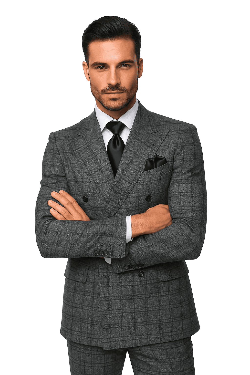 Charcoal with Blue Plaid by Rossiman