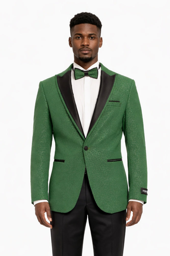Mens Glitter Sequin Flashy in Color "Green" Tuxedo Dinner Jacket Blazer Sportcoat