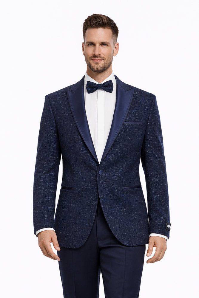 Mens Glitter Sequin Flashy in Color "Navy" Tuxedo Dinner Jacket Blazer Sportcoat