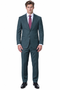Statement Men's Modern Fit 2 Piece 100% Super 200 Wool Suit Peak Lapel in Olive - image 2