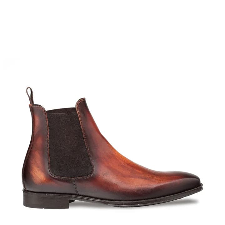 Men's Cervantes Cognac Rust Chelsea Boots by Mezlan – Hand-Finished Calfskin, Made in Spain