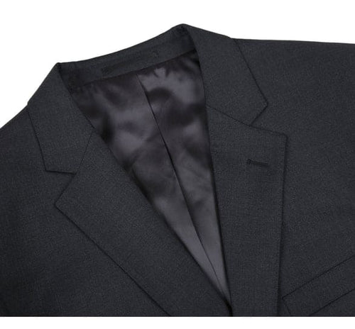 Renoir Clothing - Renoir Suit - Renoir Fashion - Super 140s Wool Two Button Slim Fit Charcoal Renoir Suit