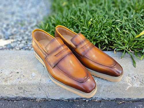 Hand-Finished Patina Penny Loafer