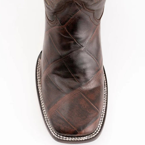J Toe Cowboy Boots - J Toe Western Boots - Ferinni Boot - Mens Dress Cowboy Boot - Ferrini Jesse Men's Print Alligator Boots Handcrafted Chocolate in Chocolate Color