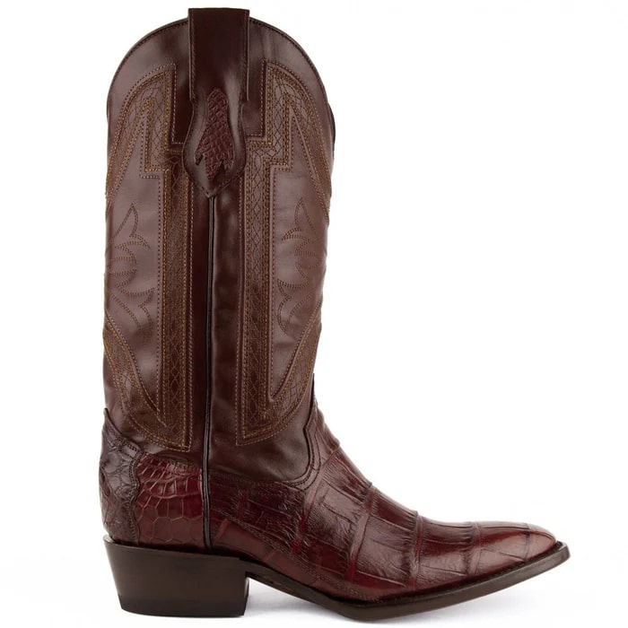 Ferinni Boot - Mens Dress Cowboy Boot - Ferrini Men's Stallion Alligator Boots French Toe Handcrafted Chocolate in Chocolate