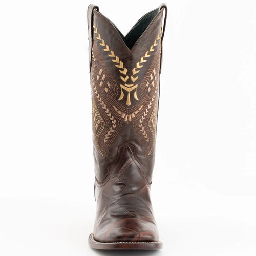 J Toe Cowboy Boots - J Toe Western Boots - Ferinni Boot - Mens Dress Cowboy Boot - Ferrini Jesse Men's Print Alligator Boots Handcrafted Chocolate in Chocolate Color