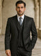 Classic Fit - 100% Dark Grey Suit - Three Button Vested Suit - Athletic Fit