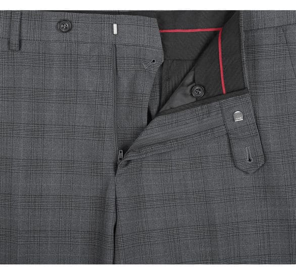 Renoir Clothing - Renoir Suit - Renoir Fashion - Performance 3-piece Classic Fit Grey Windowpane Check Renoir Suit