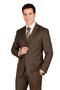 Classic Men's 3-Button Wool Pinstripe Suit in Brown