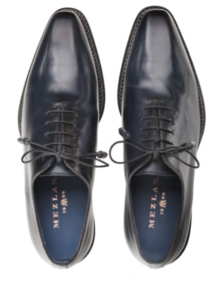 Enterprise Blue Calfskin Balmoral by Mezlan – Elegant Plain Toe Oxford Made in Spain