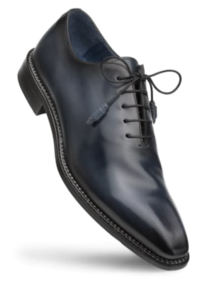 Enterprise Blue Calfskin Balmoral by Mezlan – Elegant Plain Toe Oxford Made in Spain