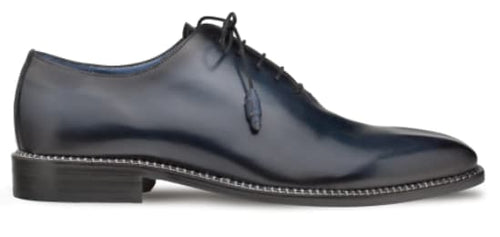 Enterprise Blue Calfskin Balmoral by Mezlan – Elegant Plain Toe Oxford Made in Spain