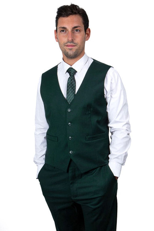 "Mens Stacy Adams Suit - Stacy Adams Suit Men's Two Button Vested Suit in Hunter Green"