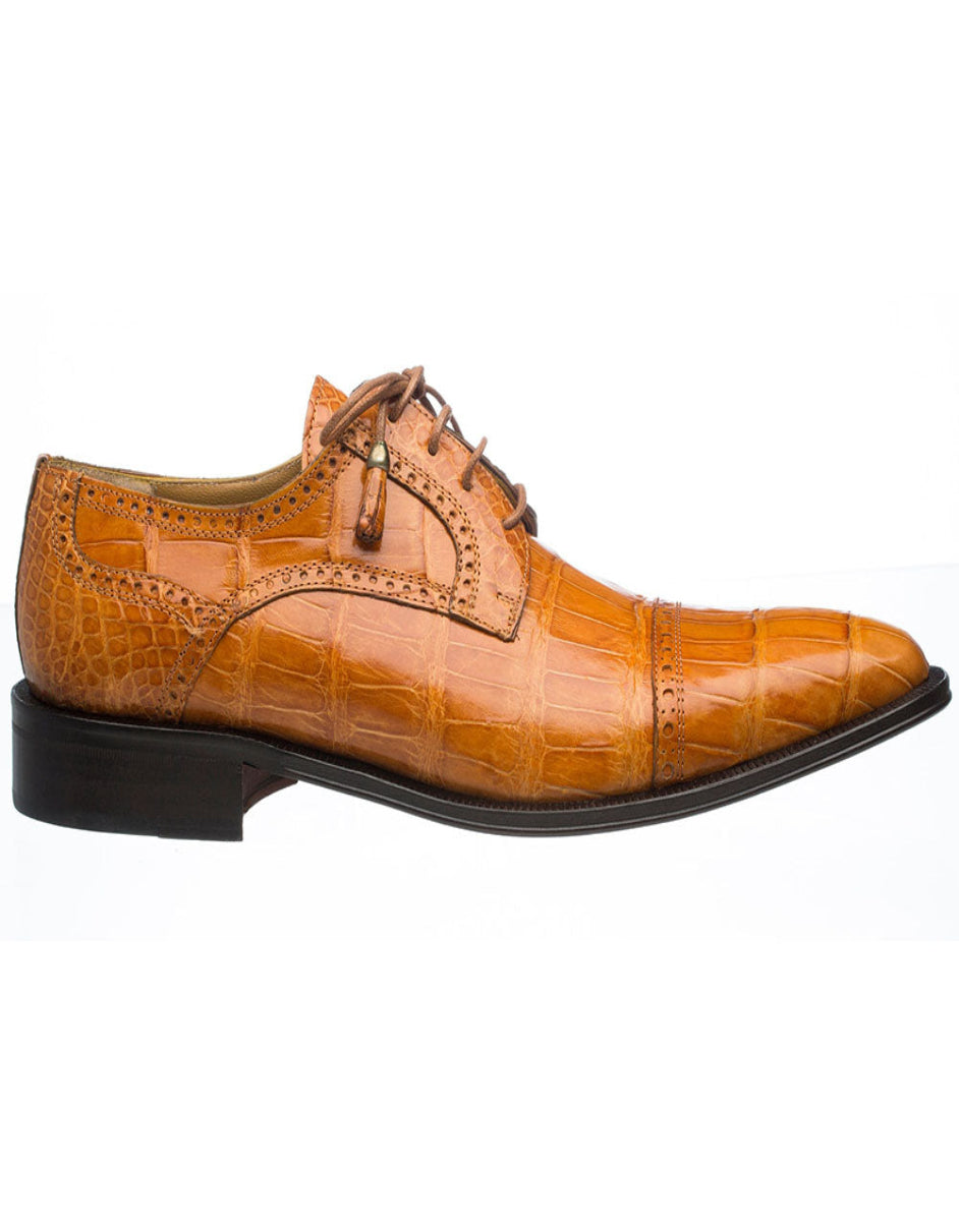 Mens Ferrini Dual Hornback Alligator Dress Shoe in Brown main image 1