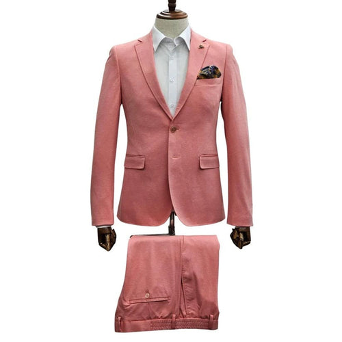 Ultra Slim Fit Suit Coral Suit - Salmon Color Suit - Summer Suit