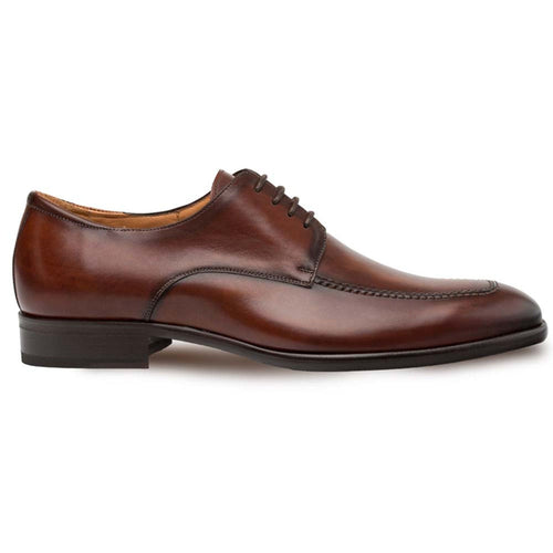 Men’s Mezlan Coventry Oxford in Dark Cognac – Premium Calfskin Apron Toe Dress Shoe, Made in Spain