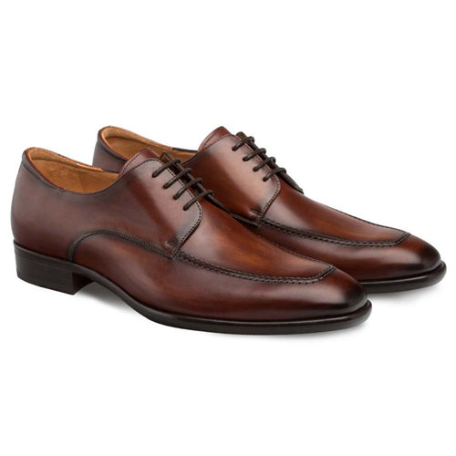 Men’s Mezlan Coventry Oxford in Dark Cognac – Premium Calfskin Apron Toe Dress Shoe, Made in Spain